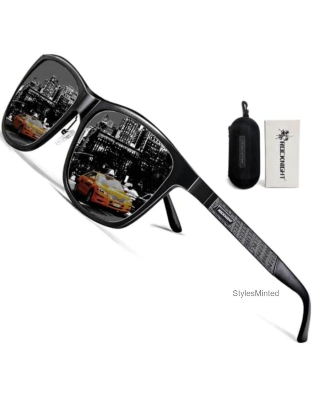 ROCKNIGHT Polarized Square Sunglasses UV400 Aluminum Magnesium Frame